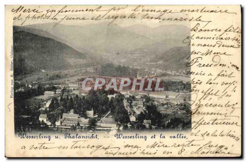 Old Postcard Wesserling and the valley