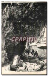 Old Postcard Dauphine Sassenage Interior Of The Great Hall and The Waterfall