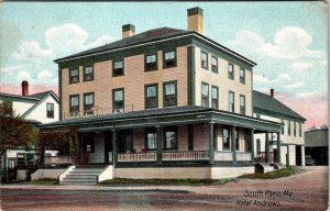 South Paris, ME Maine  HOTEL ANDREWS Oxford County ca1910's Advertising Postcard