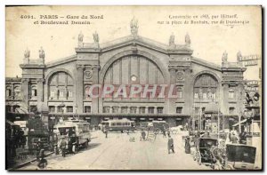 Old Postcard Paris Gare Du Nord And Boulevard Denain