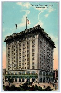 1912 The New Savannah Hotel Building Exterior Scene Georgia GA Antique Postcard