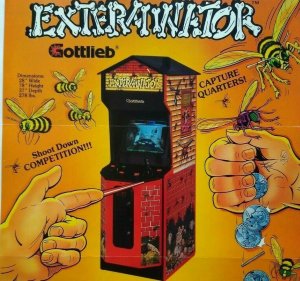 Exterminator Arcade FLYER 1989 Original Video Game Art Print Bugs Wasps Insects