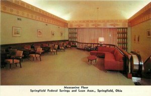 Springfield Ohio Federal Savings Bank 1950s Dexter Skinner Postcard 21-8563