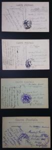 WW1 1918-1919 Collection of 12 PPC's US Army PES Postmarks AEF Censor Cachets 