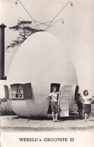 Egg Shaped Hoevelaken Gelderland Restaurant Dutch Real Photo Vintage Postcard