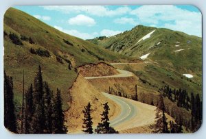 1955 Timberline On Loveland Pass Zigzag Road Highway US 6 Colorado CO Postcard