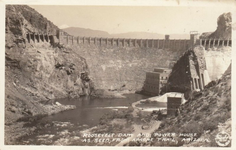 RP, ARIZONA, 30-40s; Roosevelt Dam & Power House as Seen from Apache Trail