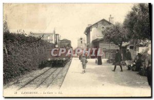 Old Postcard Langrune La Gare Train TOP