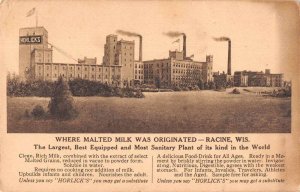 Racine Wisconsin Horlick's Malted Milk Factory Vintage Postcard AA44110