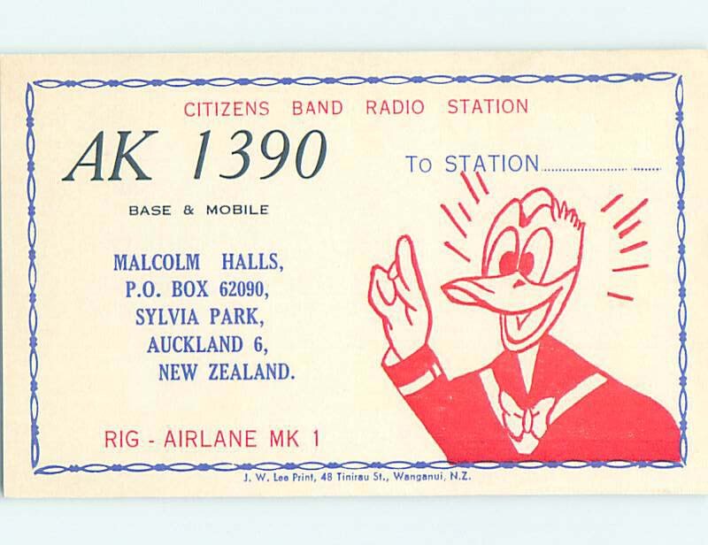 Pre-1980 RADIO CARD - CB HAM OR QSL Auckland New Zealand Australia AH3130