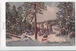 402578 CHRISTMAS Winter HUNT FOX in Snow Vintage PC