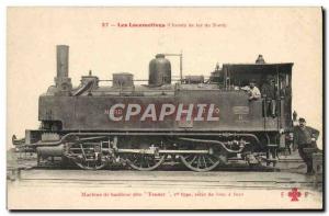 Postcard Old Train Locomotive Tender suburb called Machine