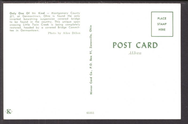 Covered Bridge,Montgomery County at Germantown,OH