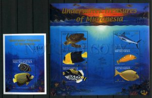 030835 MICRONESIA 2001 Underwater Treasures 6 stamps +S/S