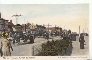 Norfolk Postcard - Marine Parade - Great Yarmouth - Ref 16012A