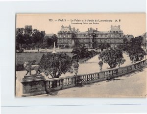 Postcard Luxembourg Palace and Gardens Paris France