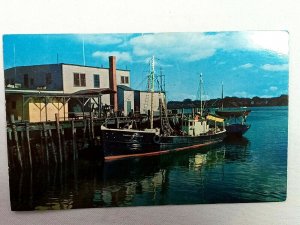 Vintage Postcard 1956 Fishing Boats in Portland Harbor Portland Maine ME