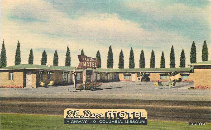 1940s El Don Motel COLUMBIA MISSOURI Linen Thomas postcard 1127