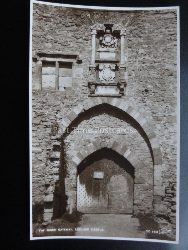 Shropshire 2 x LUDLOW CASTLE  - Old RP Postcard by Walter Scott