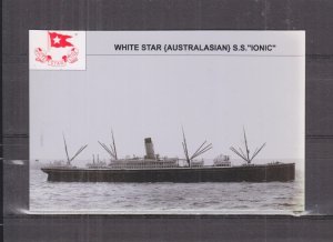 WHITE STAR, AUSTRALASIAN  SS. IONIC  Ship, 1902 ppc., REPRINT.