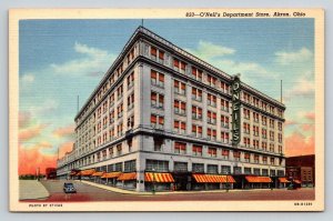 Vintage O'Neil's Department Store Akron Ohio Curteich C.T. Art-Colortone