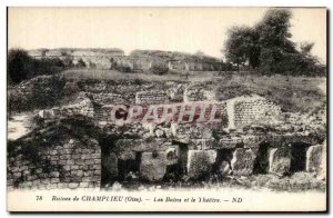 Postcard Ancient Ruins Champlieu Baths and the theater
