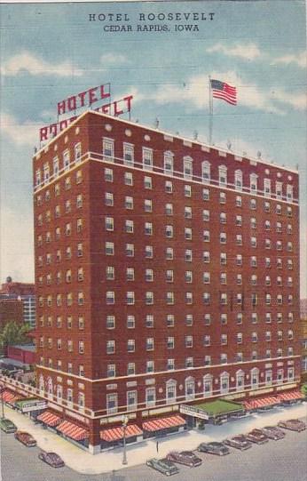 Iowa Cedar Rapids Hotel Roosevelt 1950