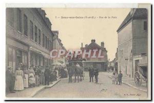 Bray sur Seine Street Old Postcard Peace TOP