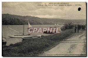 Postcard Old Meulan les Mureaux Circle Sailing Regattas in Paris during