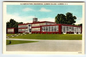 Agriculture Engineering Building Clemson South Carolina Linen Postcard Vintage