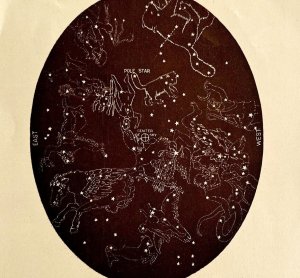 1921 Astronomy Print Groups of Constellations Antique Ephemera Stars 8 x 6.5