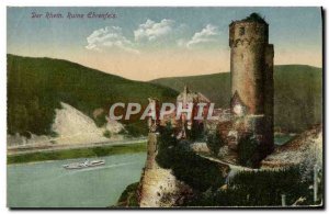 Postcard Old Dr. Rhein Ruin Ehrenfels