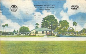 Perry Florida 1956 Postcard Warren's Auto Court Motel