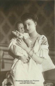 German Royalty RPPC 7842 Princess Joachim of Prussia & Baby Karl Franz Joseph