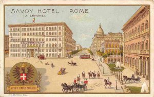 Savoy Hotel Rome Italy 1910 postcard