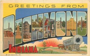 Indiana Richmond Large Letters multi view Bartel Teich Postcard 22-5882