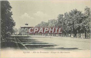 Old Postcard Reims Allee Promenade Kiosk chestnut
