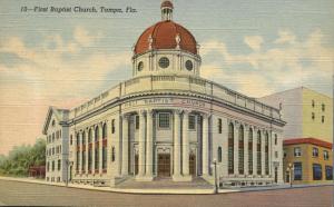 First Baptist Church - Tampa FL, Florida - 1937 Linen