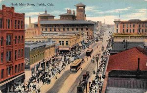 North Main Street Pueblo Colorado 1910c postcard