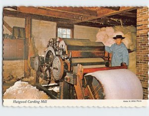 Postcard Hatgood Carding Mill Old Sturbridge Village Sturbridge MA USA