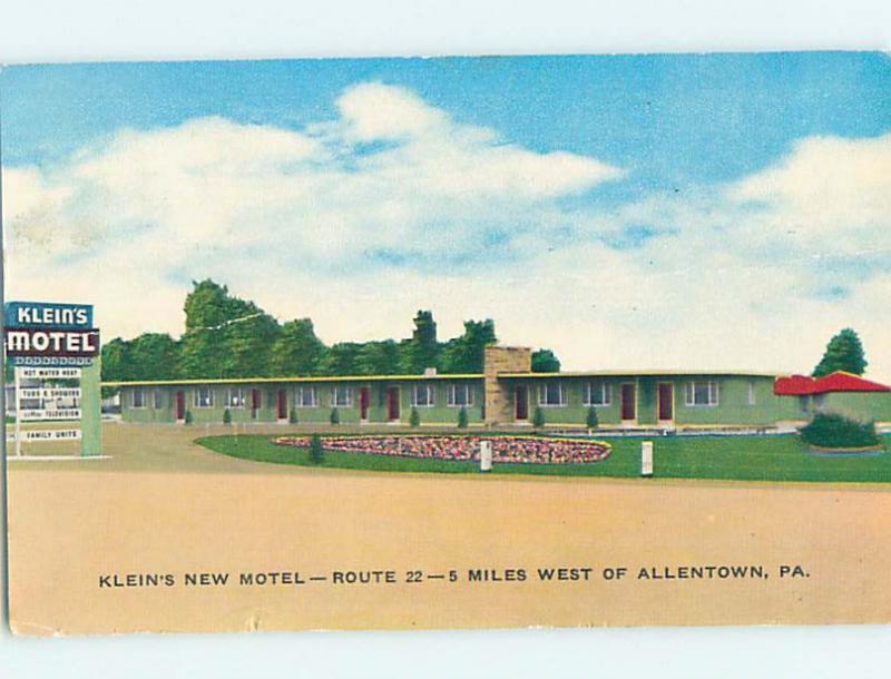 Bent Pre-1980 MOTEL SCENE Allentown Pennsylvania PA hk1725