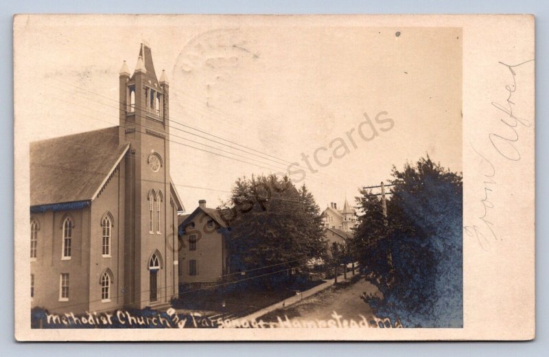 J94/ Hampstead Maryland RPPC Postcard c1910 M.E. Church Parsonage  324