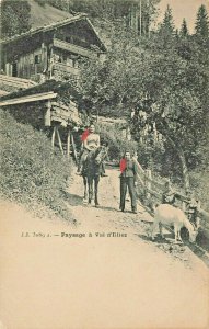 Paysage a Val d'Tillez  Horse Goat Hill Postcard