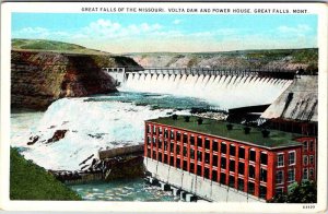 Postcard DAM SCENE Great Falls Montana MT AL0935