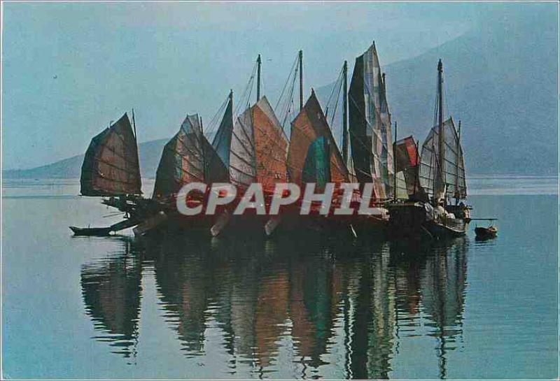  Modern Postcard Hong-Kong Chinese Junks Boats