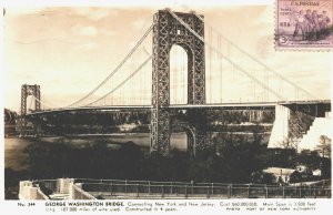 USA George Washington Bridge New York City RPPC  04.18 