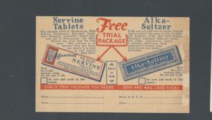 Post Card Ca 1928 Elkhart IN Miles Laboratories Sells Alka Seltzer & Nervine---