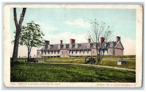 1905 Old Barracks Exterior Field Carriage Port Wayne Michigan Vintage Postcard