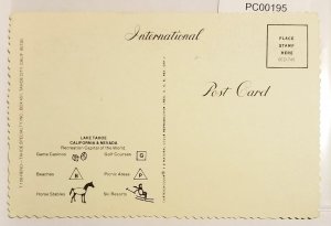 Lake Tahoe Map Recreation Areas Postcard