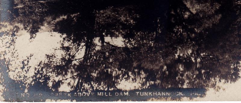 Tunkhannock PA 1907 RPPC Creek Above Mill Dam Wyoming RARE REAL PHOTO Postcard